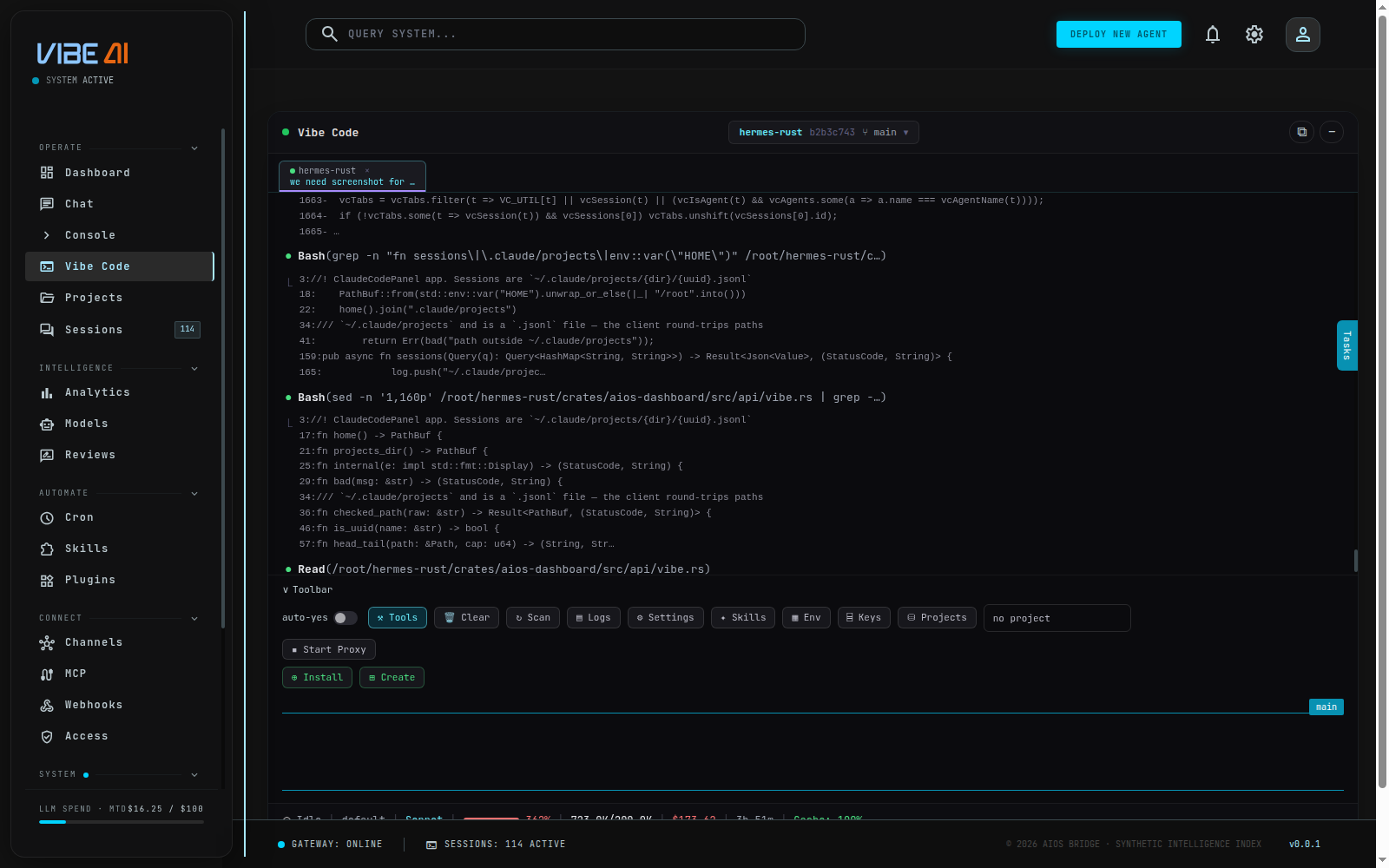 Claude Code Panel in action